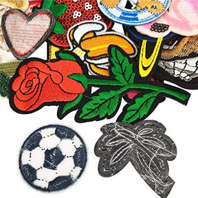 50 Pcs Random Assorted Styles Embroidered Patch Iron On Patch Applique Clothes