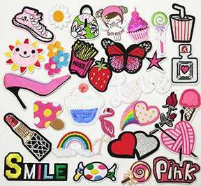 30 Pcs Random Assorted Styles Embroidered Patch Sew On Patch Applique Clothes