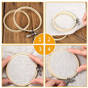 5 Inch Wooden Round Embroidery Hoops Bamboo Circle Cross Stitch Hoop