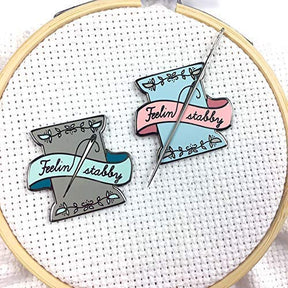 Feeling Stabby Cross Stitch And Magnetic Needle Minder Needle Holder