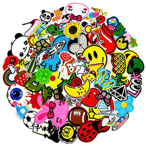 70 Pcs Random Assorted Colors Embroidered Patches Iron On Patch For Clothes