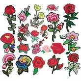 Rose Flowers 20 Pcs Embroidered Patch Iron On Applique Patch