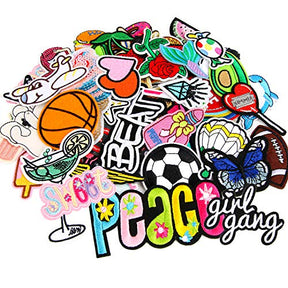 60 Pcs Random Assorted Styles Embroidered Iron On Applique Patches