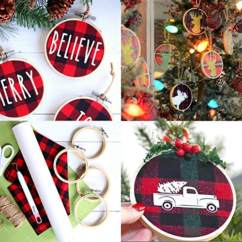12 Pieces 3 Inch Bamboo Circle Hoops Rings For Embroidery And Cross Stitch