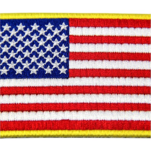 Gold Border American Flag Embroidered Patch For America Army Uniform Iron On