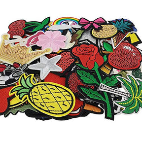 50 Pcs Random Assorted Styles Embroidered Patch Iron On Patch Applique Clothes