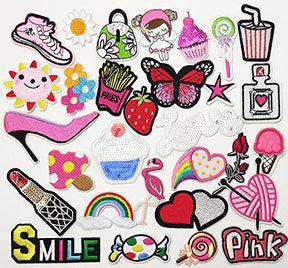 30 Pcs Random Assorted Styles Embroidered Patch Sew On Patch Applique Clothes